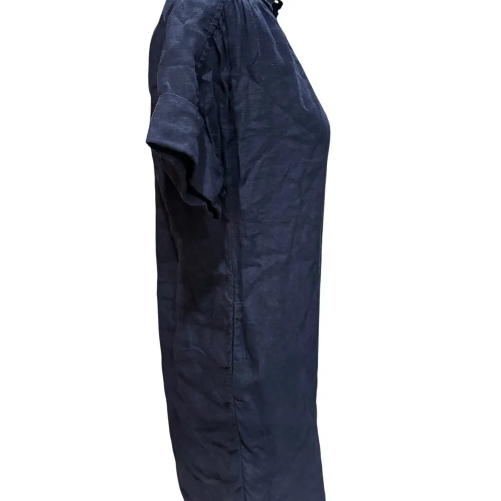 J.Crew Baird McNutt Irish Linen Shirtdress Navy XS Relaxed Fit AY623
